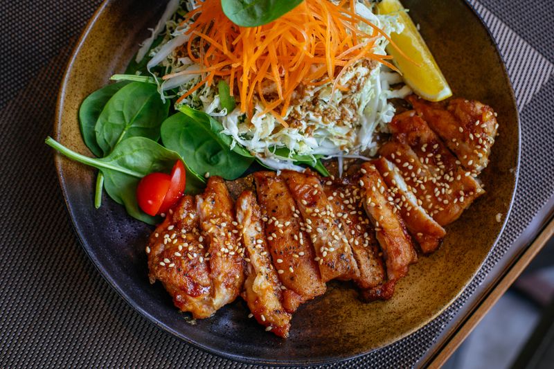 Zupas teriyaki chicken grain bowl with brown rice