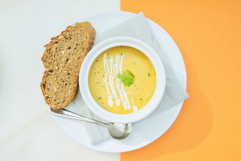 Zupas broccoli cheddar soup in bread bowl
