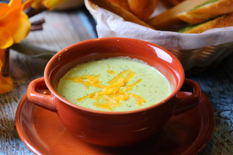 Zupas loaded baked potato soup with toppings